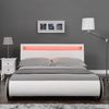 [corium®] Cama De Cuero Sintético Moderna - [neu.haus]® Colchón De Espuma Fría - Con Sistema De Iluminación Led - (180cm X 200cm) - (blanco)