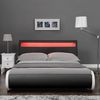 [corium®] Cama De Cuero Sintético Moderna - [neu.haus]® Colchón De Espuma Fría - Con Sistema De Iluminación Led - (180cm X 200cm) - (negro)