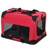 [pro.tec] Bolsa De Transporte Para Mascotas - Tamaño: M (60x42cm) - Transportín Plegable Para Perro (rojo)