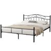 Cama Doble (florencia) Con Cabecero Curvado Y Somier Metal - (180 X 200cm) (negro) [en.casa]