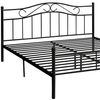 [en.casa] Cama De Metal Doble (florencia)(180 X 200cm)(negro) Con Cabecero Curvado / Recubrimiento En Polvo / Somier Incluido