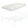 [neu.haus] Cama De Metal 140x200x Cm - Somier Metal - Espuma Fría - Blanco