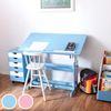 Escritorio Infantil Ajustable En Altura Y Cajonera - Azul