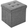 Taburete Plegable Con Compartimento De Almacenaje 38x38x38cm - Gris Claro