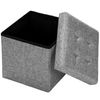 Taburete Plegable Con Compartimento De Almacenaje 38x38x38cm - Gris Claro