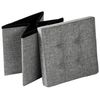 Taburete Plegable Con Compartimento De Almacenaje 38x38x38cm - Gris Claro