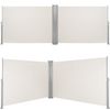 Toldo Lateral Doble Extensible De Aluminio - 160 X 600 Cm, Beige