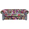 Sofá Chesterfield 3 Plazas Tapizado Multicolor Violeta Chesterfield - Multicolor