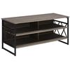 Mueble Para Tv De Madera Oscura Con Metal Negro 4 Estantes Unidad De Almacenamiento Sala De Estar Industrial Moderno Carlisle - Madera Oscura