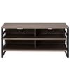 Mueble Para Tv De Madera Oscura Con Metal Negro 4 Estantes Unidad De Almacenamiento Sala De Estar Industrial Moderno Carlisle - Madera Oscura