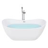 Bañera Independiente De Acrílico Blanco Plateado Con Rebosadero 170 Cm Moderno Antigua - Blanco