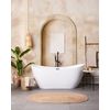 Bañera Independiente De Acrílico Blanco Plateado Con Rebosadero 170 Cm Moderno Antigua - Blanco