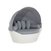 Cama De Exterior De Ratán Sintético Blanco Gris Cojines Mesa De Centro Tumbona Dosel Resistente Al Aire Libre Sylt - Blanco