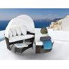 Cama De Exterior De Ratán Sintético Blanco Marrón Cojines Mesa De Centro Tumbona Dosel Resistente Al Aire Libre Sylt Lux - Blanco