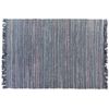 Alfombra Gris De Algodón 140 X 200 Cm Rectangular Hecha A Mano Estilo Boho Ecléctico Besni - Gris