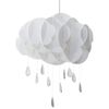 Lámpara Colgante Nube Flotante Blanca Gotas De Lluvia De Cristal Luz De Habitación Para Niños Ailenne - Blanco