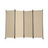 Biombo Plegable Separador De 4 Paneles, Decoración Elegante, 225x165 Cm (beige)