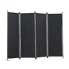 Biombo Separador De 4 Paneles, Decoración Elegante, Separador De Ambientes Plegable, Divisor De Habitaciones, 225x165 Cm (negro)