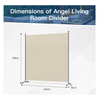Angel Living Biombo Grande De 1 Panel, Decoración Elegante, Separador De Ambientes, Divisor De Habitaciones, 163x180 Cm (beige)