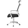 Silla De Oficina Reclinable De Poliéster Negro Blanco Giratoria Ajustable Leader - Blanco