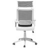 Silla De Oficina Reclinable De Poliéster Negro Blanco Giratoria Ajustable Leader - Blanco