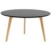 Mesa De Centro Redonda Negra Con Tablero De Madera Maciza Con Patas Trípode Estilo Moderno Contemporáneo Tennessee - Negro