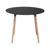 Mesa De Comedor De Madera De Haya Negra Redonda Ø 90 Cm Para Cocina Y Sala De Estar Estilo Minimalista Bovio - Negro