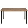 Mesa De Comedor De Madera Oscura Con Patas De Metal Estilo Industrial Laredo - Negro