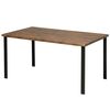 Mesa De Comedor De Madera Oscura Con Patas De Metal Estilo Industrial Laredo - Negro