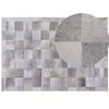 Alfombra De Piel De Vacuno Gris 160 X 230 Cm Patchwork Geométrica Rectangular Moderna Alacam - Gris