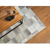 Alfombra De Piel De Vacuno Gris 160 X 230 Cm Patchwork Geométrica Rectangular Moderna Alacam - Gris