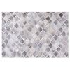 Alfombra Gris De Piel De Vacuno 140 X 200 Cm Patchwork Geométrica Rectangular Moderna Agacli - Gris