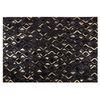 Alfombra De Piel Negra Y Dorada 140 X 200 Cm Estilo Moderno Glam Develi - Negro