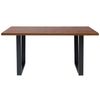 Mesa De Comedor Con Tablero De Madera Oscura Patas De Trineo De Metal Negro 160 X 90 Cm Industrial Moderno Austin - Madera Oscura