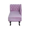 Chaise Longue Tapizado En Terciopelo Violeta Claro Con Botones Versión Izquierda Nimes - Violeta