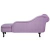 Chaise Longue Tapizado En Terciopelo Violeta Claro Con Botones Versión Izquierda Nimes - Violeta