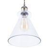 Lámpara Colgante De Vidrio Transparente 120 Cm Con Acento De Latón Cable De Tela Estilo Minimalista Bergantes - Transparente