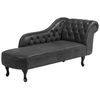 Chaise Longue De Gamuza Sintética Gris Oscuro Con Botones Versión Derecha Nimes - Gris