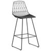 Conjunto De 2 Sillas De Bar De Metal Negro Cojines De Asiento De Piel Sintética Moderno Preston - Negro