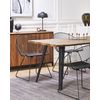 Conjunto De 2 Sillas De Comedor De Metal Negro Asiento De Piel Sintética Moderno Glamour Industrial Aurora - Negro