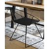 Conjunto De 2 Sillas De Comedor De Metal Negro Asiento De Piel Sintética Moderno Glamour Industrial Aurora - Negro