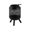 Pozo De Fuego Chimenea De Acero Negro Forma De Tambor Para Jardín Veer - Negro