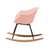 Silla Mecedora Rosa De Material Sintético Con Patas De Metal Y Patines De Madera Maciza Estilo Escandinavo Moderno Harmony - Rosa