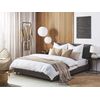 Cama Doble Tapizada Gris 180 X 200 Cm Con Somier Y Cabecero Albi - Gris