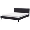 Cama De Poliéster Negro 180 X 200 Cm Somier Listones Contemporáneo Fitou - Negro