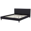 Cama De Poliéster Negro 180 X 200 Cm Somier Listones Contemporáneo Fitou - Negro