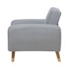 Sillón Gris Tejido Copetudo Respaldo Ajustable Patas De Madera Retro Comedor Florli - Gris