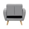 Sillón Gris Tejido Copetudo Respaldo Ajustable Patas De Madera Retro Comedor Florli - Gris