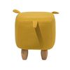 Puf Animal Taburete Para Niños Cerdo Patas De Madera De Tela Amarillo Reposapiés Piggy - Amarillo