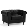 Sillón De Terciopelo Negro Chesterfield